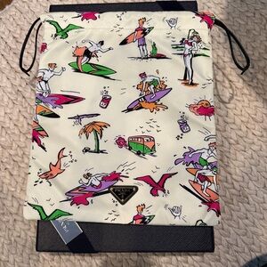 Prada Multicolor Surf Print Nylon Pouch